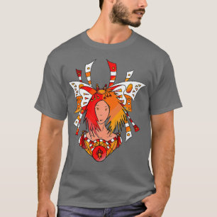 Rödhårig Tomboy Astronaut med Butterfly Ribbon T Shirt