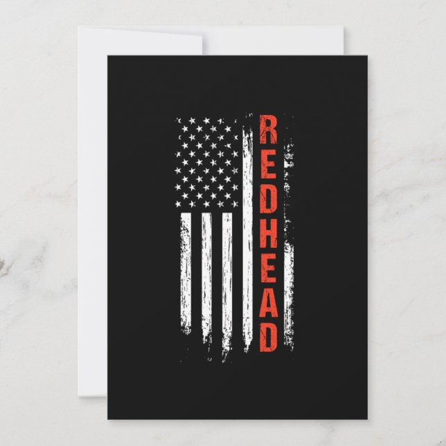 Rödhårig USA Flagga Red Hair Ginger Gift Inbjudningar (Framsida)