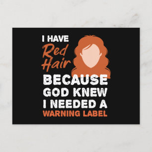 Rödhårig Varningsetikett Mc1r Red Hair Vykort
