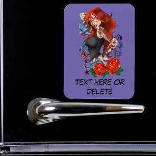 Rödhårig Woman Tattoos Magnet