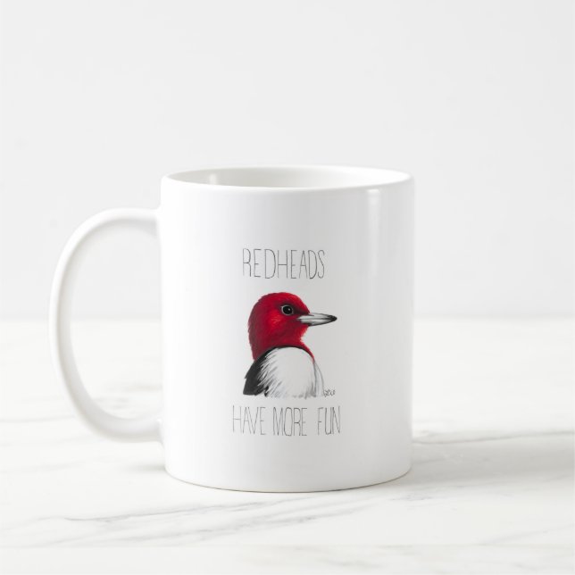 Rödhårigen har större Roligt (rödhårig träskpecker Kaffemugg (Vänster)