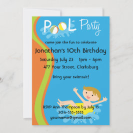 Rödhåriget Bassäng Party Boy Inbjudningar