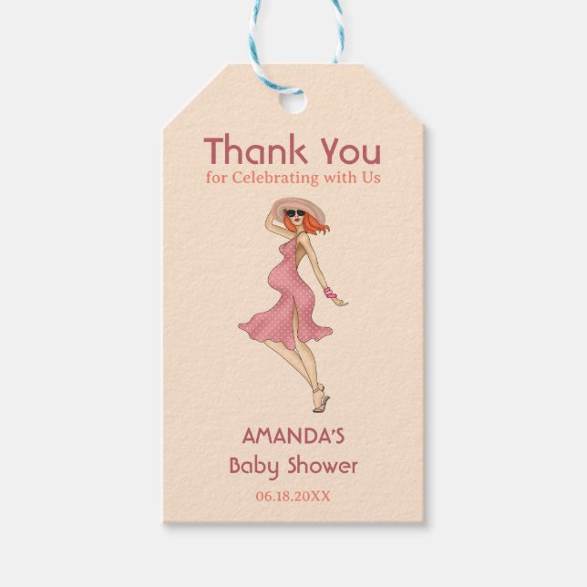 Rödhåriget för barn i  Retro Mamma Presentetikett (Framsidan)