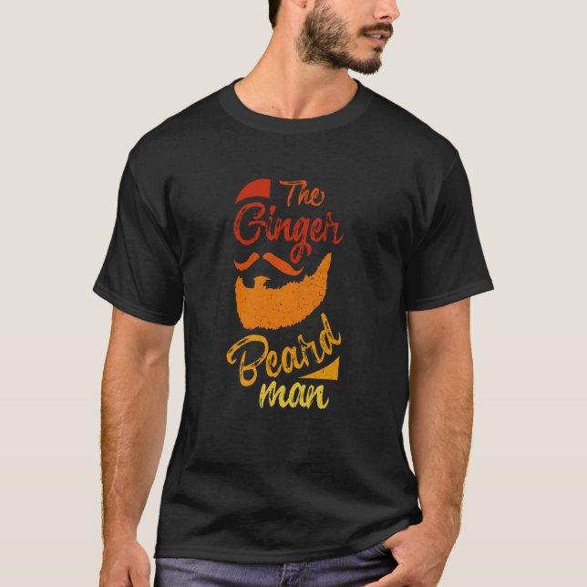 Rödhåriget Ginger Beard Man Coola Irish Bearded Me T Shirt (Framsida)
