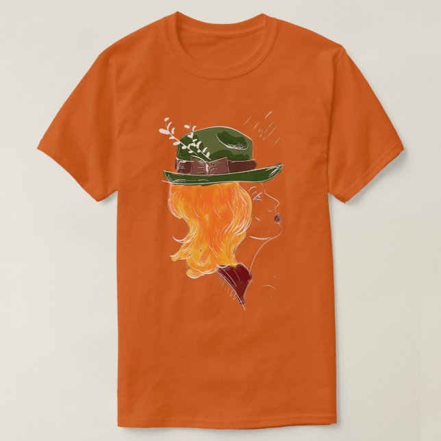 Rödhåriget GreenHat T Shirt (Design framsida)