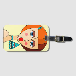 Rödhåriget Kvinnor vacker kubism Bagagebricka