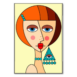 Rödhåriget Kvinnor vacker kubism Bordsnummer