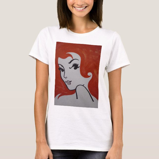 Rödhåriget målar Pippi baksida Tee Shirt (Framsida)