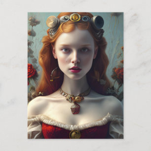 Rödhåriget Princess AI Generated Art Vykort