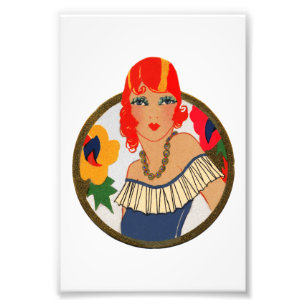 Rödhåriget Retro Bridge Tally Fototryck