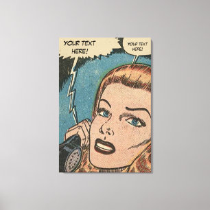 Rödhåriget tecknad Roy Lichtenstein Stil om Mobi Canvastryck