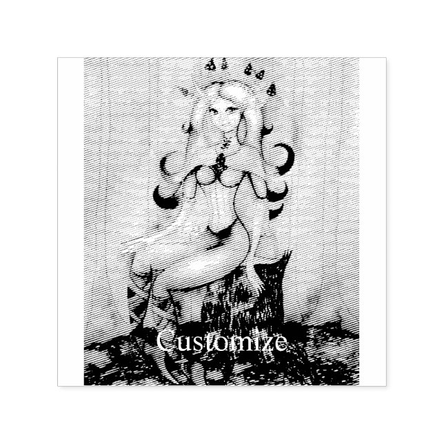 Rödhåriget Thunder_Cove för växling av måne Självfärgande Stämpel (Design)