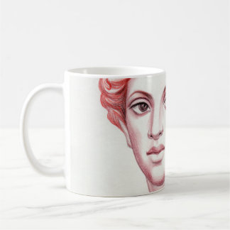 Rödhårigets kvinnhuvud lagrar illustration kaffemugg