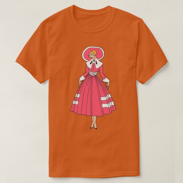 rödhårigets segrare rosa och vit elegant sjuk t shirt (Design framsida)