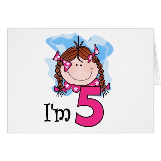 Rödhårigflicka mig förmiddag fem hälsningskort (Framsidan Horizontal)