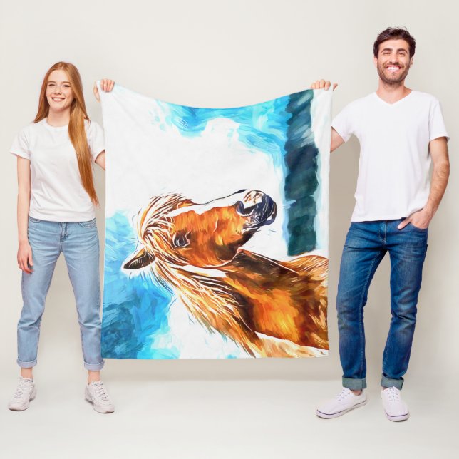 Rödhästen på himlar Fleece Blanket (På plats)