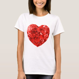Rödhjärtdesign med liten diameter t shirt