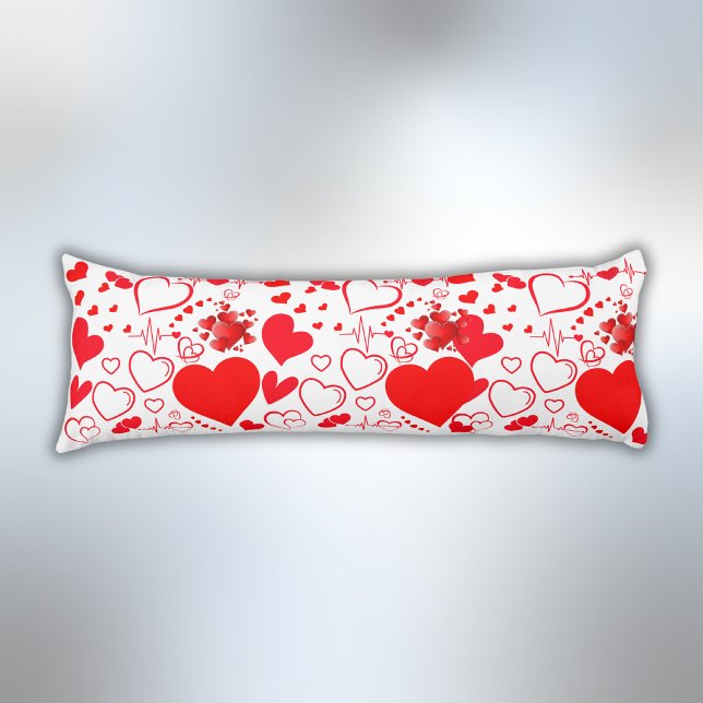 Rödhorter Romantic Kärlek on White | Kroppskudde (Skapare uppladdad)