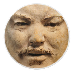 Rodin Sculpture Study - Clay Ansikte med Mustache Knopp