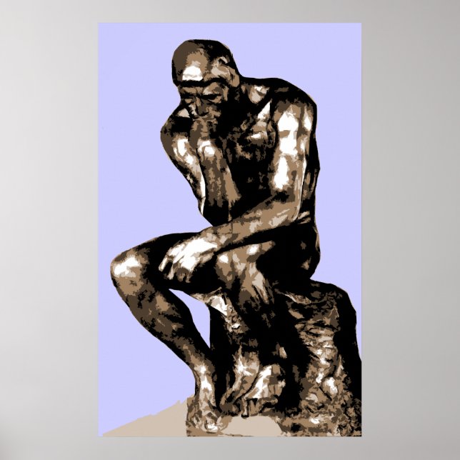 Rodin "Thinker" - Canvas Poster (Framsidan)