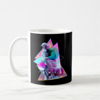 Rodin Thinker Statue - Vaporwave Aesthetic Gli Kaffemugg