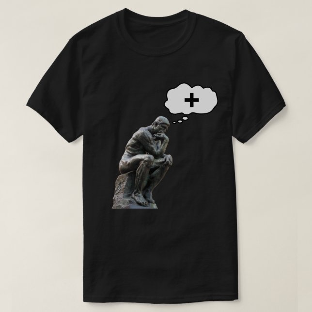 Rodins Tänkaren-staty - Tänk Positivt Tee (Design framsida)