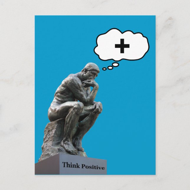 Rodins Tänkaren-staty - Tänk Positivt Vykort (Framsida)