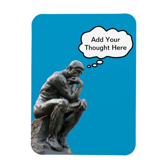 Rodin's Thinker - lägg till din Anpassningsbar Tan Magnet (Vertikal)