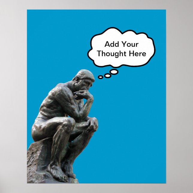 Rodin's Thinker - lägg till din Anpassningsbar Tan Poster (Framsidan)
