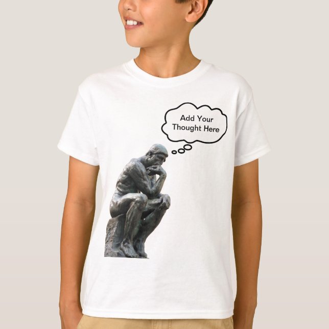 Rodin's Thinker - lägg till din Anpassningsbar Tan Tee (Framsida)