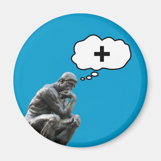 Rodins Thinker-status - Tänka positiv Magnet (Framsidan)