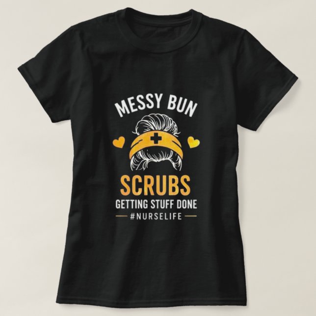 Rödis Trasa Sjuksköterska Liv Citat T-Shirt (Design framsida)