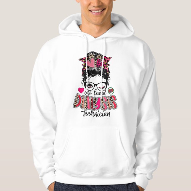 Rödisarband Ett älskat dialys tekniker Valentine' Hoodie (Framsida)