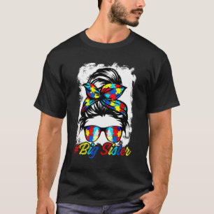 Rödisbuntbandana Storasyster Flickor Kvinnor Autis T Shirt