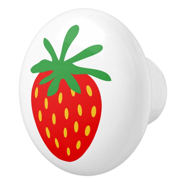 Rödjordgubbskädda, anpassningsbar, keramisk dragkn knopp (Höger)