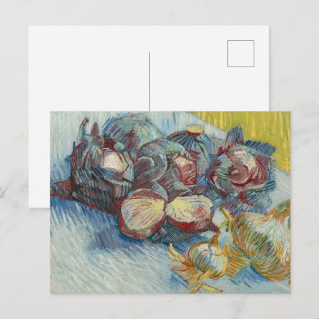 Rödkål och vitlök Vincent van Gogh Vykort (Fram/baksida)