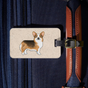 Rödkammad trefärgad Pembroke Welsh Corgi Hund Bagagebricka
