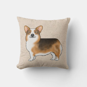 Rödkammad trefärgad Pembroke Welsh Corgi söt hund Kudde