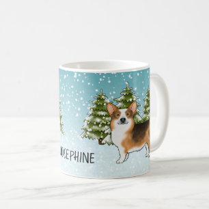 Rödkammad Tri Pembroke Corgi Vinter Jul Kaffemugg