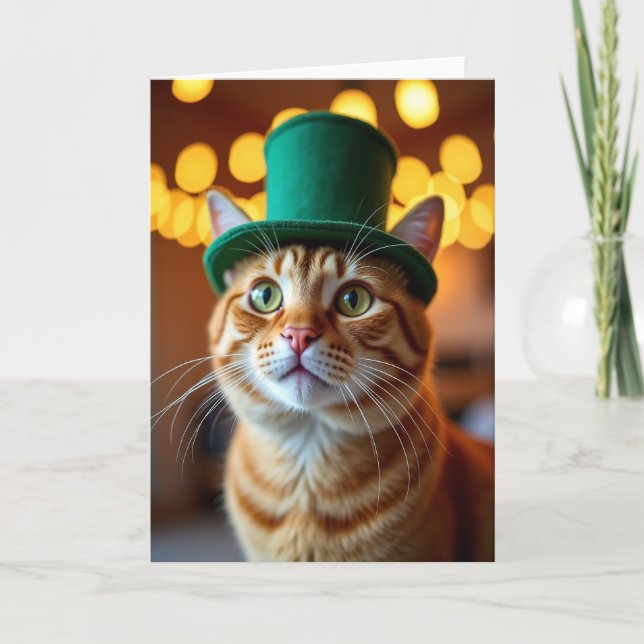 Rödkatt Grön Hatt Kul Kort (Framsida)
