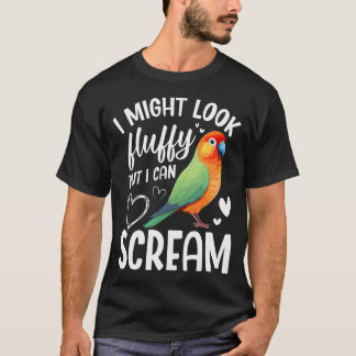 Rödkindad dvärgparakit Fluffig Fågelägare Svart Ma T Shirt