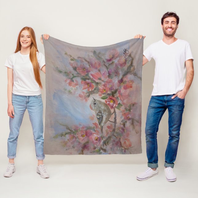 Rödkindad kungsfågel fleecefilt (På plats)