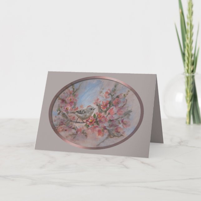 Rödkindad kungsfågel kort (Framsida)