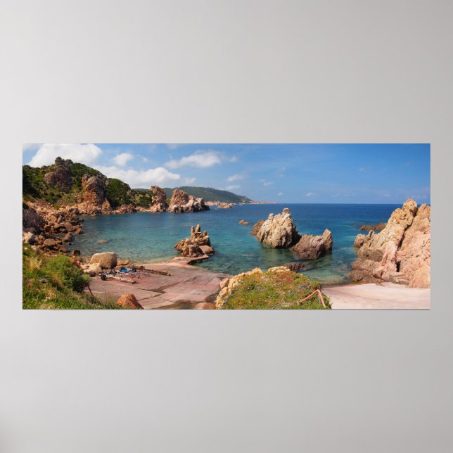 Rödklippt kusten i Sardinien poster (Framsidan)