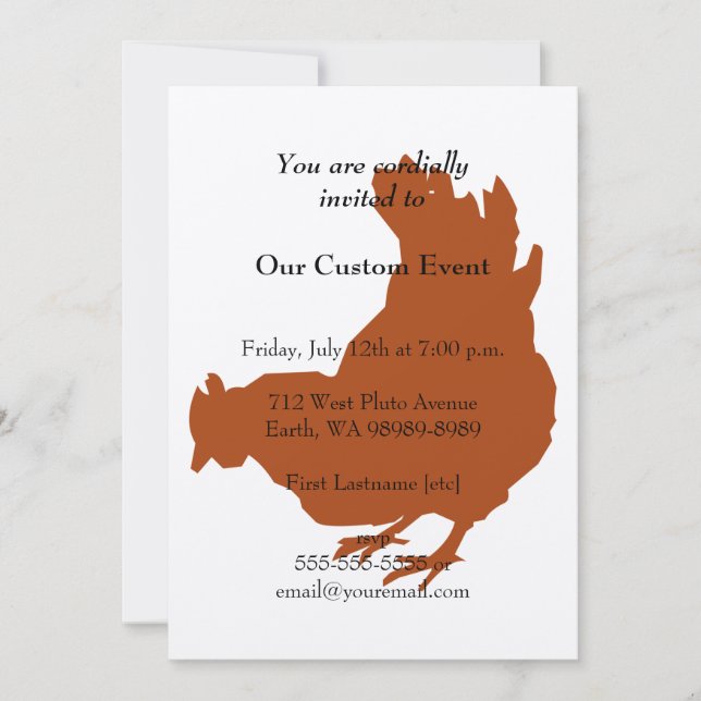 Rödkyckling Inbjudningar (Framsida)