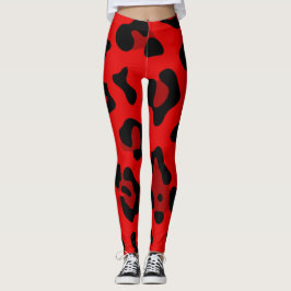 rödleopard leggings