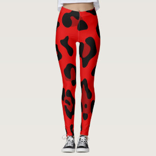 rödleopard leggings