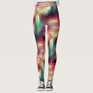 Rödlig till grönt färglös, sprucken strand trasa leggings