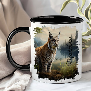 Rödlo i skogsklyfta mugg