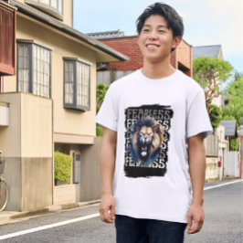 Rödlövens modiga rytande – Djärv grafisk design T Shirt